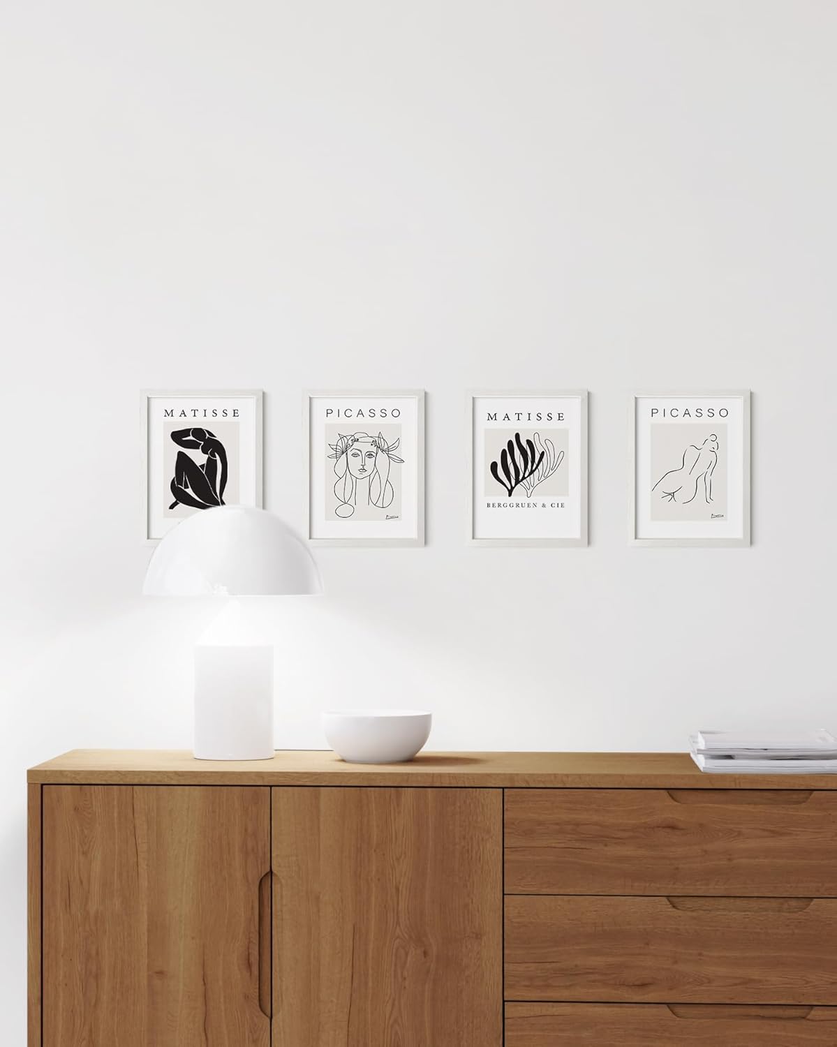 HAUS AND HUES 6x8 White Oak Wooden Picture Frame - Set of 15 6x8 Poster Frame - Premium Oak, Vertical Hang, Shatterproof Plexiglass - Ideal for Home, Room, Office (6x8-inch, White, Set of 15)